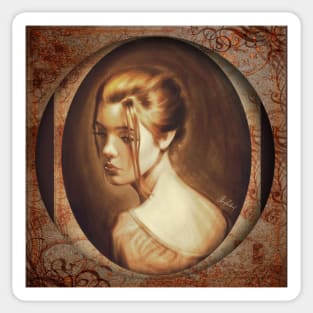 Framed portrait of a girl Sticker